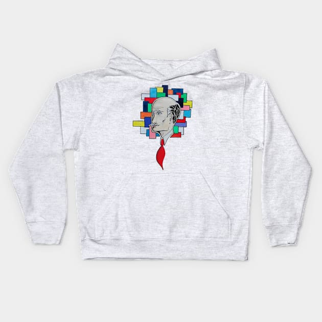 Red Tie Kids Hoodie by PaulOrde